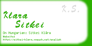 klara sitkei business card